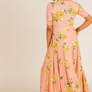 Agnes & Dora Maxi Dress in Blush Gold